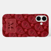 Elegantes Verziertes Burgundy Paisley Pattern Case-Mate iPhone Hülle (Rückseite (Horizontal))