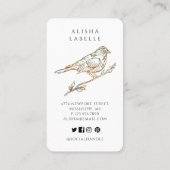 Elegantes Verziertes Dekoratives Peached Bird Logo Visitenkarte (Rückseite)