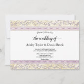 Elegantes Verziertes Einfaches Skript Lila Hochzei Einladung (Vorderseite)