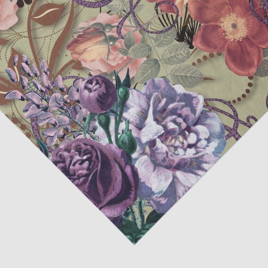 Elegantes Verziertes Florals Decoupage Seidenpapier (Ausschnitt)
