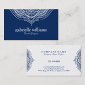 Elegantes Verziertes geometrisches Design Visitenkarte (Vorne/Hinten)