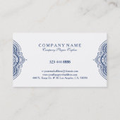 Elegantes Verziertes geometrisches Design Visitenkarte (Rückseite)