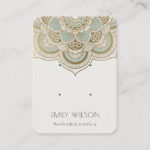 Elegantes Verziertes Gold Aquamarin Mandala 3 Earr