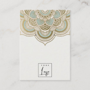 Elegantes Verziertes Gold Aquamarin Mandala Earrin Visitenkarte