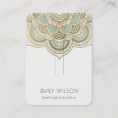 Elegantes Verziertes Gold Aquamarin Mandala Hairpi Visitenkarte (Vorderseite)