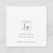 Elegantes Verziertes Gold Aquamarin Mandala Neckla Quadratische Visitenkarte (Rückseite)