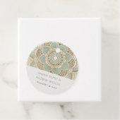 Elegantes Verziertes Gold Aquamarin Türkis Mandala Geschenkanhänger (Beispiel)