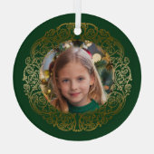 Elegantes Verziertes Gold Filigree Frame Foto Ornament Aus Glas (Rückseite)