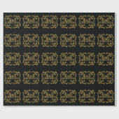 Elegantes Verziertes Gold Frohe Weihnachtswrapping Geschenkpapier (Flach)