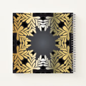 Elegantes Verziertes Gold Leafy Rahmen Wedding Gue Notizblock (Rückseite)