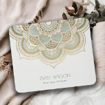 Elegantes Verziertes Golden Foil Aquamarin Türkis  Mousepad<br><div class="desc">Wenn Sie weitere Anpassungen benötigen,  schreiben Sie mir bitte an yellowfebstudio@gmail.com.</div>