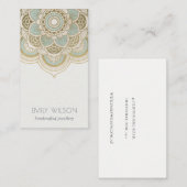 Elegantes Verziertes Golden Foil Aquamarin Türkis Visitenkarte (Vorne/Hinten)