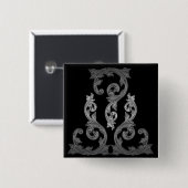 elegantes verziertes Gothic-Design Button (Vorne & Hinten)