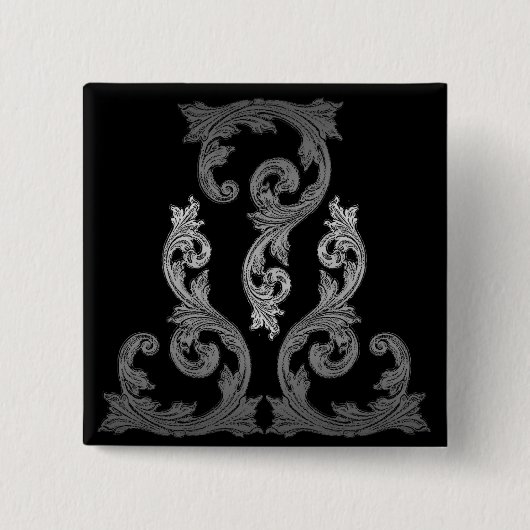 elegantes verziertes Gothic-Design Button (Vorderseite)