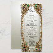Elegantes Verziertes Hochzeitsmenü Menükarte (Vorne/Hinten)