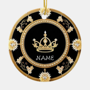 Elegantes verziertes königliches Kronensymbol Keramik Ornament