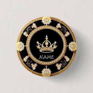 Elegantes Verziertes Königliches Symbol Button