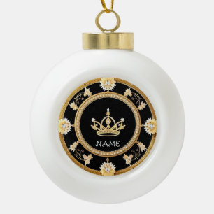 Elegantes Verziertes Königliches Symbol Keramik Kugel-Ornament