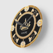 Elegantes Verziertes Königliches Symbol Runde Wanduhr (Winkel)