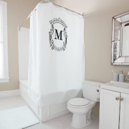 Elegantes Verziertes Monogramm Duschvorhang