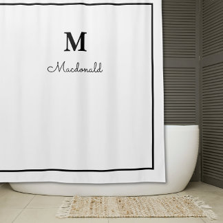 Elegantes Verziertes Monogramm Duschvorhang