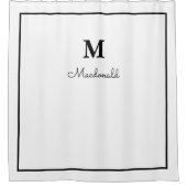 Elegantes Verziertes Monogramm Duschvorhang (Vorderseite)