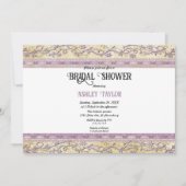 Elegantes Verziertes Rose Gold Script Glam Brautpa Einladung (Vorderseite)