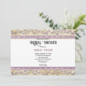 Elegantes Verziertes Rose Gold Script Glam Brautpa Einladung (Stehend Vorderseite)