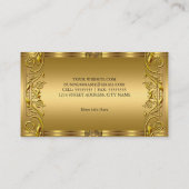 Elegantes Verziertes Royal Golden Gold Visitenkarte (Rückseite)
