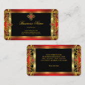 Elegantes Verziertes Royal Red Jewel Black Visitenkarte (Vorne/Hinten)