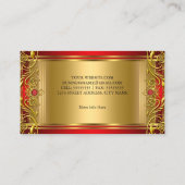 Elegantes Verziertes Royal Red Jewel Golden Gold Visitenkarte (Rückseite)