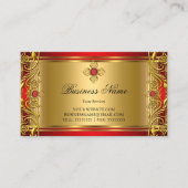 Elegantes Verziertes Royal Red Jewel Golden Gold Visitenkarte (Vorderseite)