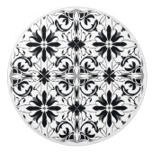 Elegantes verziertes Schwarzes Muster Keramikknauf (Vorderseite)