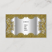 Elegantes, Verziertes Silver Gold Profil Visitenkarte (Rückseite)