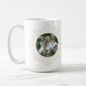 Elegantes Verziertes Snowflake Foto Kaffeetasse (Links)
