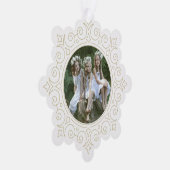 Elegantes Verziertes Snowflake Foto Ornament Karte (Rechts)