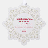 Elegantes Verziertes Snowflake Foto Ornament Karte (Rückseite)