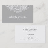 Elegantes Verziertes Weiß- und Lichtgrau geometris Visitenkarte (Vorne/Hinten)