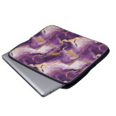 Elegantes vetas doradas y moradas laptopschutzhülle (Vorne Knopf)