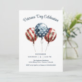 Elegantes Veteranen-Day-Party Einladung (Stehend Vorderseite)