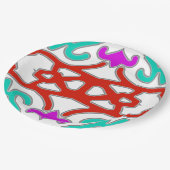 Elegantes, vielfarbiges klassisches Design Pappteller (Schrägansicht)