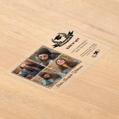 Elegantes Vier-Foto Schwarz | Abschluss löschen Acryleinladungen (Ablage )