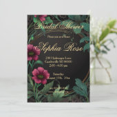 Elegantes, viktorianisch-moody-rosa blumenfarbenes einladung (Stehend Vorderseite)