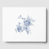 Elegantes Viktorianisches blaues Brautparty Gästebuch (Rückseite)