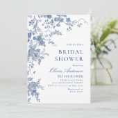 Elegantes Viktorianisches blaues französisches BRA Einladung (Stehend Vorderseite)