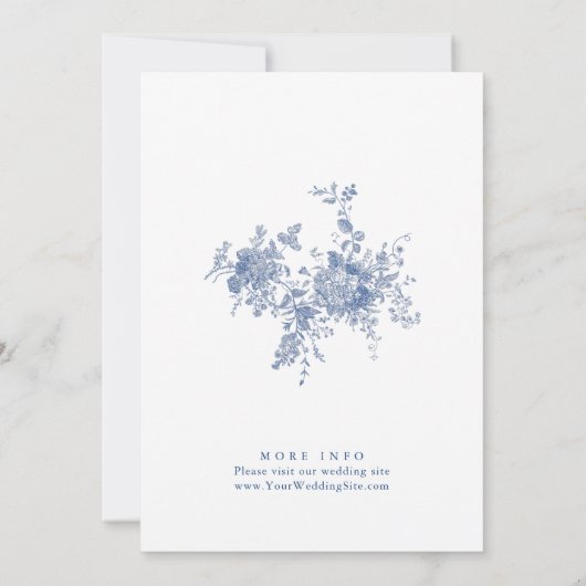 Elegantes Viktorianisches blaues französisches BRA Einladung (Rückseite)