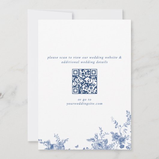 Elegantes Viktorianisches blaues französisches BRA Einladung (Rückseite)