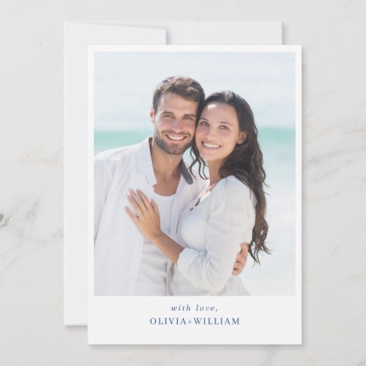 Elegantes Viktorianisches blaues französisches BRA Einladung (Rückseite)