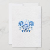 Elegantes Viktorianisches Blue Floral Bow Brautpar Einladung (Rückseite)
