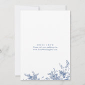 Elegantes Viktorianisches Blue Floral Probe Abende Einladung (Rückseite)